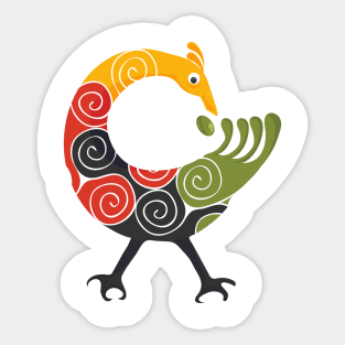 Sankofa Bird Adinkra Art in Pan African Colors Sticker